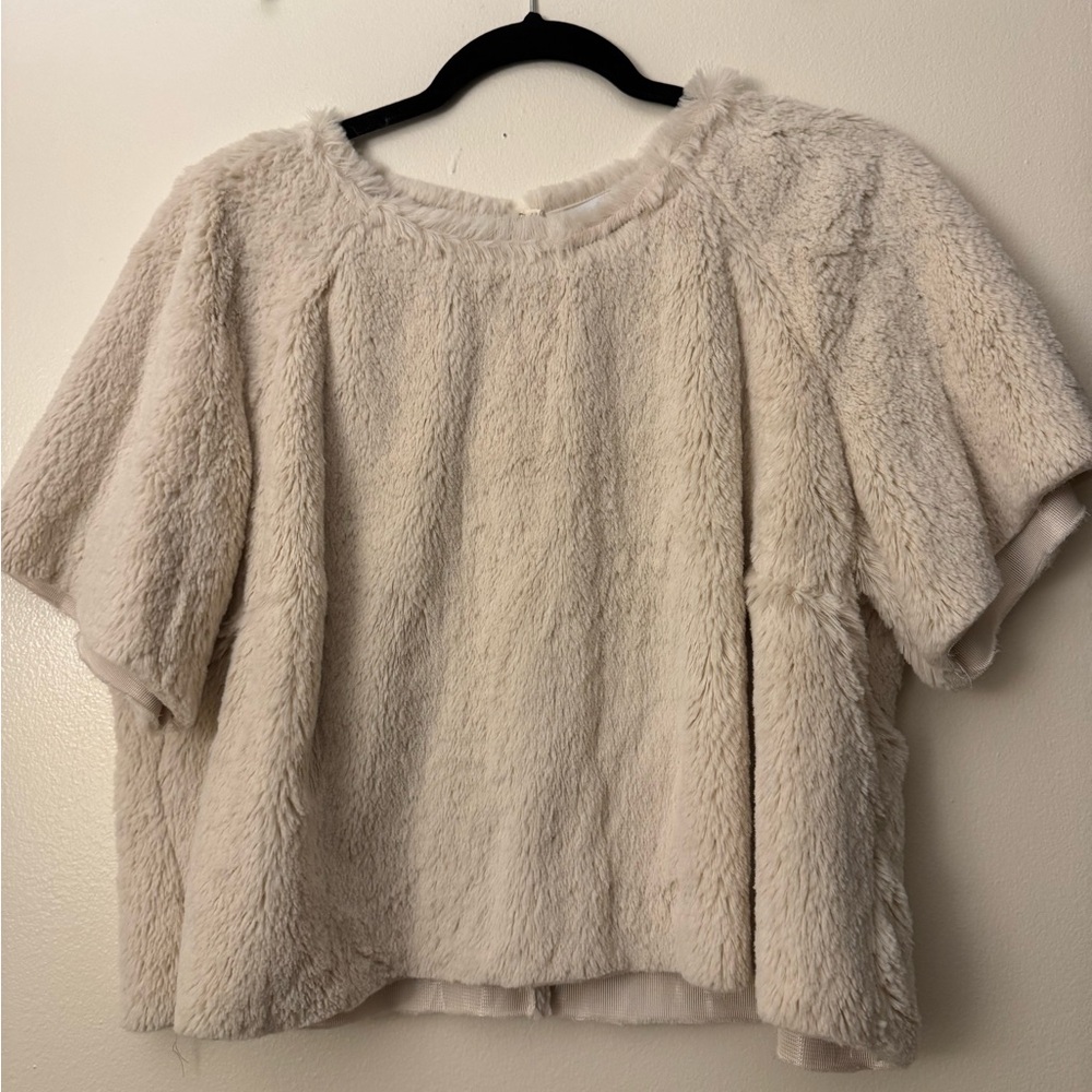 Faux Fur Short Sleeve Top